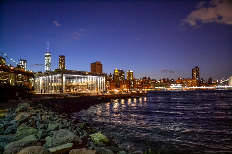 View from Brooklyn Bridge Park of the Manhattan Skyline